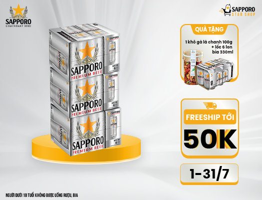 Combo 03 thùng Sapporo Premium 6 lon 650ml