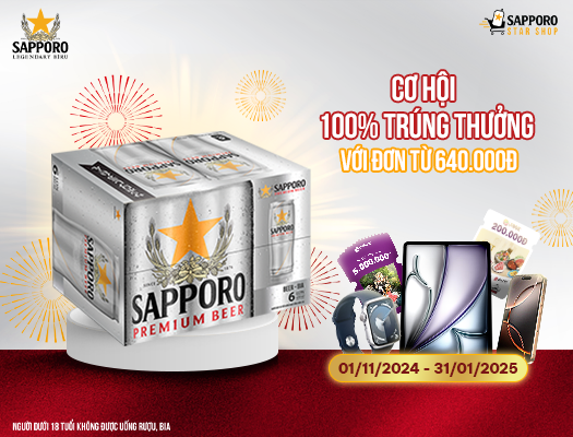 Sapporo Premium 6 lon 650ml