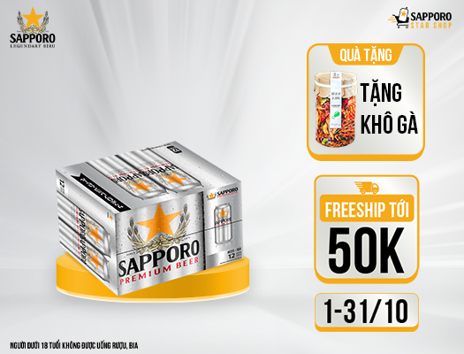 Sapporo Premium 12 lon 500ml