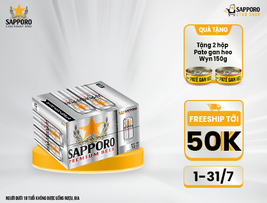 Sapporo Premium 12 lon 500ml