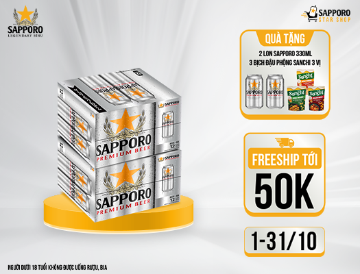 Combo 02 thùng Sapporo Premium 12 lon 500ml